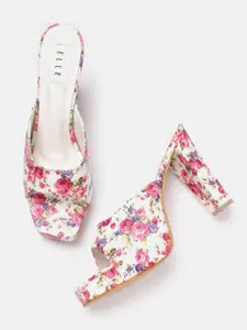ELLE Floral Printed Block Heels
