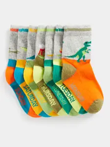 mothercare Boys Pack of 7 Monday to Sunday Printed Ankle Length Socks