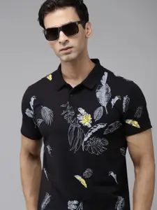 SPYKAR Polo Collar Tropical Printed Slim Fit T-shirt