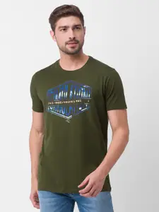 SPYKAR Typography Printed Slim Fit Casual T-shirt