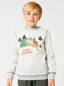 One Friday Boys Grey Printed Sweatshirt