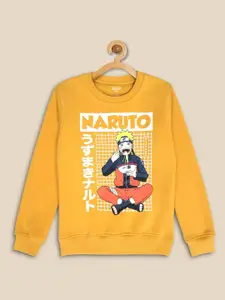 Kids Ville Boys Yellow Naruto Printed Sweatshirt