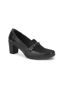 VALIOSAA Black Work Block Pump Heels