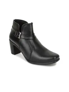 VALIOSAA Women Black Solid Cowboy Boots