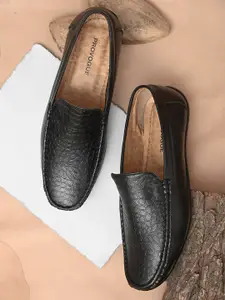 Provogue Men Black Solid Faux Leather Formal Shoes