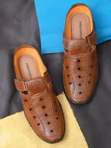 Provogue Men Tan Shoe-Style Casual Slip On Sandals