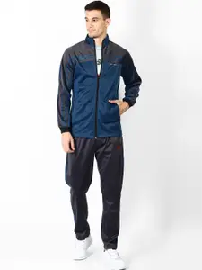 OFF LIMITS Men Teal & Black Solid Tracksuit