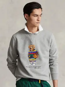 Polo Ralph Lauren Men Grey Printed Sweatshirt