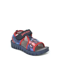 toothless Boys Navy Blue Printed Sports Sandals