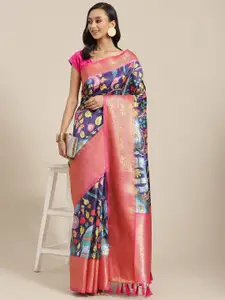 Silk Land Ethnic Motifs Banarasi Silk Woven With Digital Print Saree