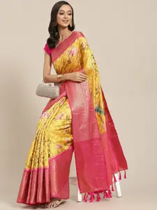 Silk Land Ethnic Motifs Banarasi Art Silk Woven With Digital Print Saree