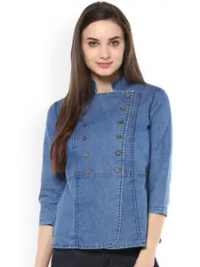 StyleStone Blue Denim Shirt Style Top