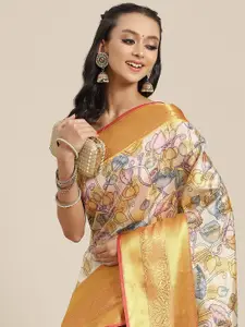 Silk Land Ethnic Motifs Woven Banarasi Silk With Digital Print Saree