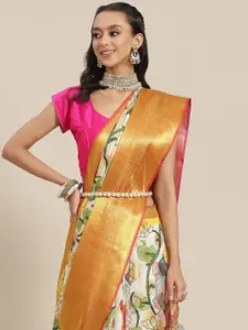 Silk Land Ethnic Motifs Woven Banarasi Silk With Digital Print Saree