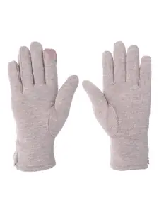 FabSeasons Women Purple Solid Woolen Hand Gloves