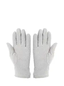FabSeasons Women Grey Solid Winter Gloves With Touchscreen Fingers