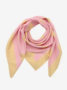Beau Design Women Pink & Yellow Printed Scarf