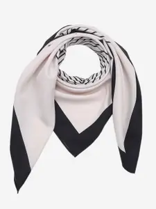 Beau Design Women White & Black Printed Scarf