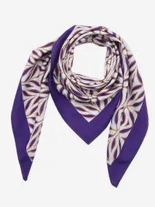 Beau Design Women Purple & Brown Printed Scarf