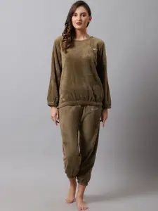 TAG 7 Women Olive Green Night suit