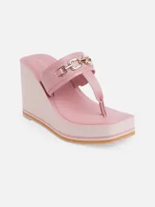 ALDO Pink Solid Wedge Casual Heels