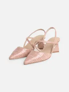 ALDO Women Pink Printed Block Heels Mules