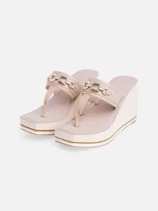 ALDO Off White & Pink Wedge Sandal Heels