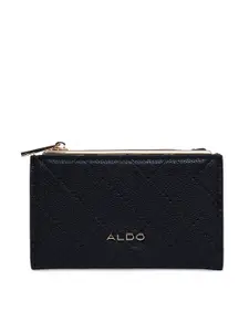 ALDO Women Black PU Two Fold Wallet