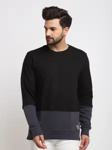 Club York Men Black Colourblocked Sweatshirt