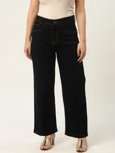 PARIS HAMILTON Women Black Relaxed Fit High-Rise Stretchable Jeans
