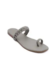 Padvesh Women Grey Embellished One Toe Flats