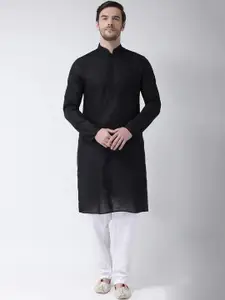 SG LEMAN Men Black Pure Cotton Kurta with Trousers