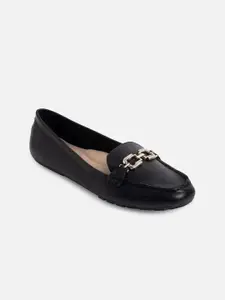ALDO Women Black Leather Horsebit Loafers