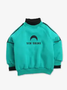 Hopscotch Hopscotch Boys Green Printed Sweatshirt