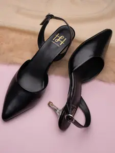 Hydes N Hues Black Party Pumps with Buckles