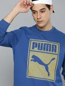 Puma Men Regular Fit Graphic Crew Brand Logo Printed Sweatshirt