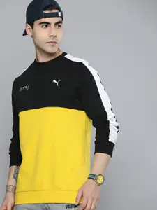 one8 x PUMA Men Colourblocked Slim-Fit Sweatshirt With Logo Detail