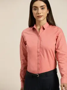 Hancock Women Pink Standard Slim Fit Formal Shirt