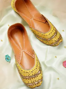 House of Pataudi Women Embellished Handcrafted Ethnic Mojaris