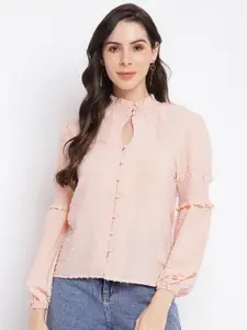 Latin Quarters Pink Full Sleeve Solid Top