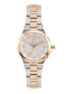GC Women Silver-Toned Mother of Pearl Analogue Watch Y33104L1