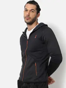 Campus Sutra Men Black Windcheater Longline Outdoor Bomber Jacket