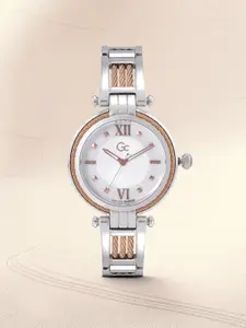 GC Women Beige Mother of Pearl Analogue Watch Y56003L1MF