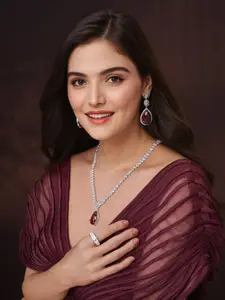 Priyaasi Women Silver-Plated White AD-Studded Finger Rings