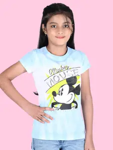 Zalio Girls Blue Mickey Mouse Printed T-shirt
