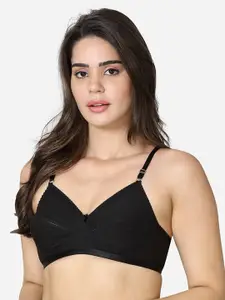 VStar Black Double layered maternity bra with detachable front flap