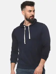 Campus Sutra Men Blue Hooded Sweatshirt