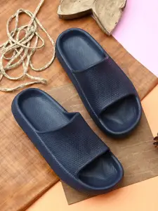 Hundo P Men Navy Blue Comfortable Rubber Sliders