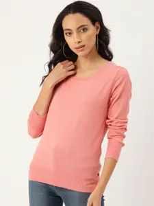 Madame Women Pink Solid Sweater