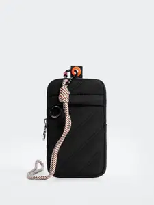 MANGO Women Black Solid Sustainable Phone Case with String